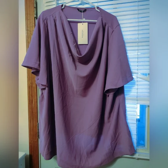 NWT BloomChic Purple Cowl Neck Blouse Top - Picture 2 of 5